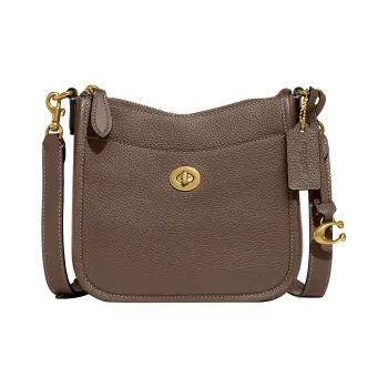 COACH Chaise Cow Leather Shoulder Bag Crossbody Bag Small Size Women's Coffee
