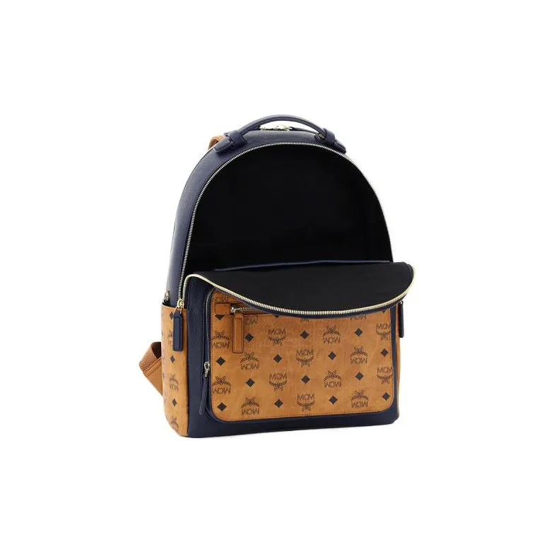 MCM Canvas Backpack Large Size Men's Dark Blue-2