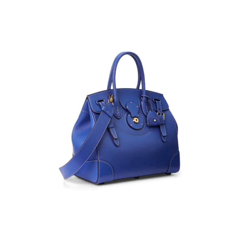 Polo Ralph Lauren Soft Ricky Cow Leather Patchwork With Sheepskin Shoulder Bag Crossbody Bag Handbag Men's Dark Blue-1