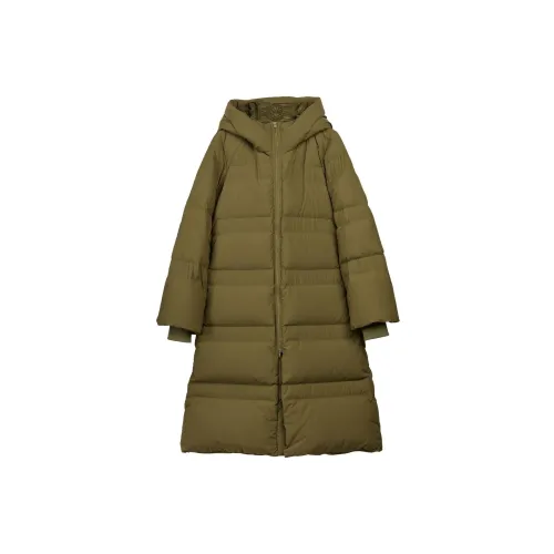 Y-3 Parka Coats Women's Olive Green