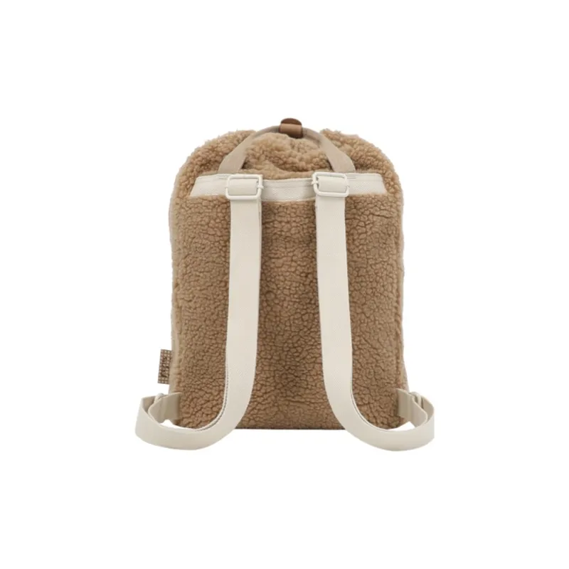 Doughnut Plush Polar Fleece Laptop Bag Travel Bag Backpack Small Size Women's Taboo/hazelnut-2