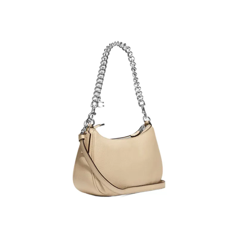 COACH Teri Pebbled Leather Portable Crossbody Bag, Shoulder Bag Women's Ivory White-1