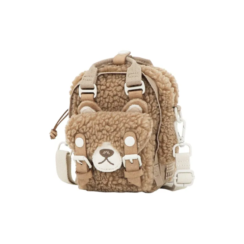 Doughnut Polyester Plush Bag Handbag Shoulder Bag Crossbody Bag Mini Unisex Taboo/hazelnut-1