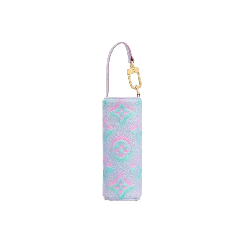 LOUIS VUITTON Papillon Cow Leather Cylinder Bag Handbag Women's Blue Pink-2