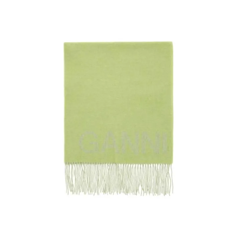 GANNI Knit Scarves Women's Green-3