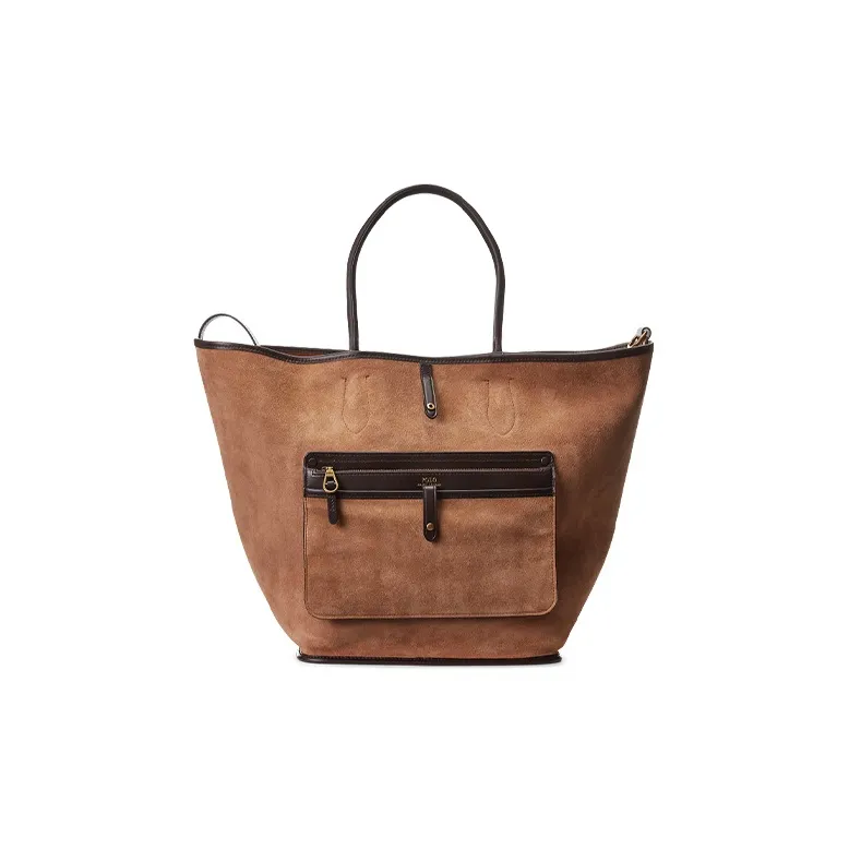 Polo Ralph Lauren Bellport Tote Bag Shopping Bag Handbag Large Size Women's Brown-2