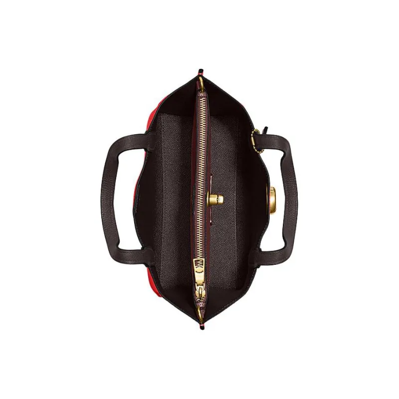 COACH Willow Split Cow Leather Tote Bag, Shopping Bag, Shoulder Bag, Crossbody Bag, Handbag Medium Size Women's Red-2
