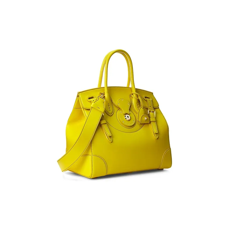 Polo Ralph Lauren Soft Ricky Cow Leather Shoulder Bag Crossbody Bag Handbag Women's Yellow-1
