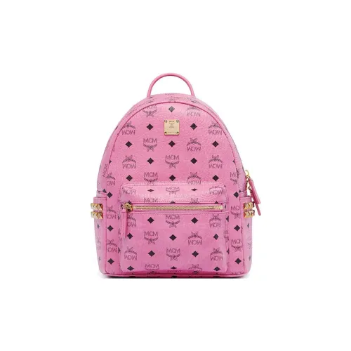 MCM PVC Backpack Medium Size Women's Pink
