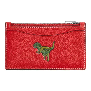 COACH Rexy Cow Leather Document Bag, Card Holder Mini Women's Red