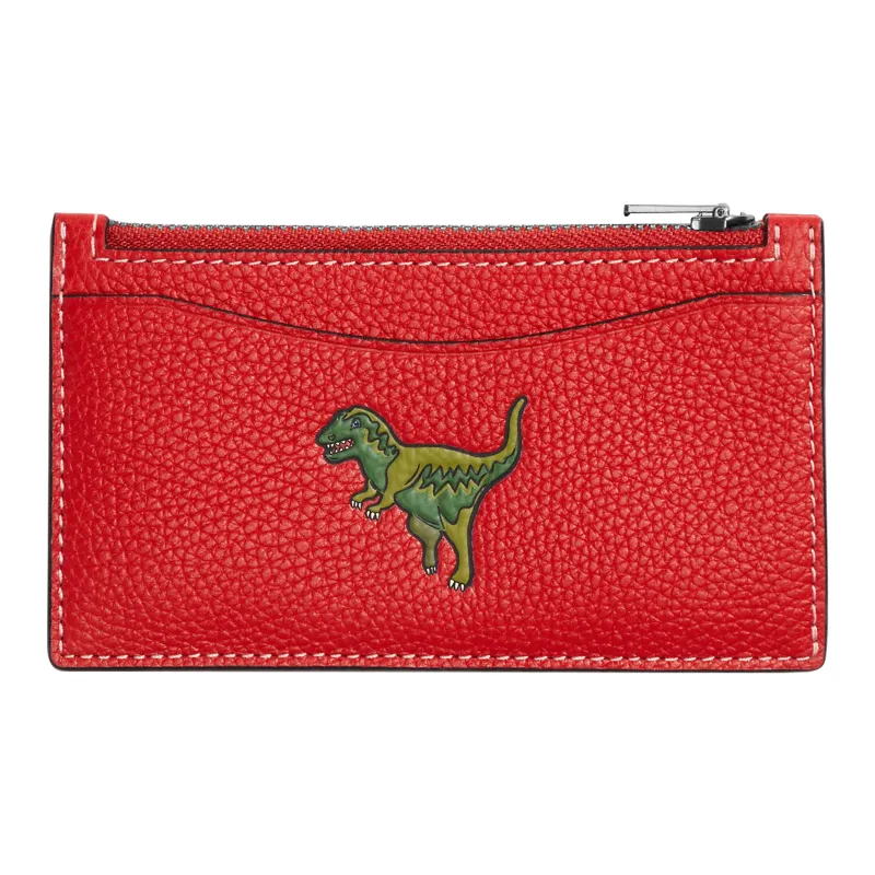 COACH Rexy Cow Leather Document Bag, Card Holder Mini Women's Red-0