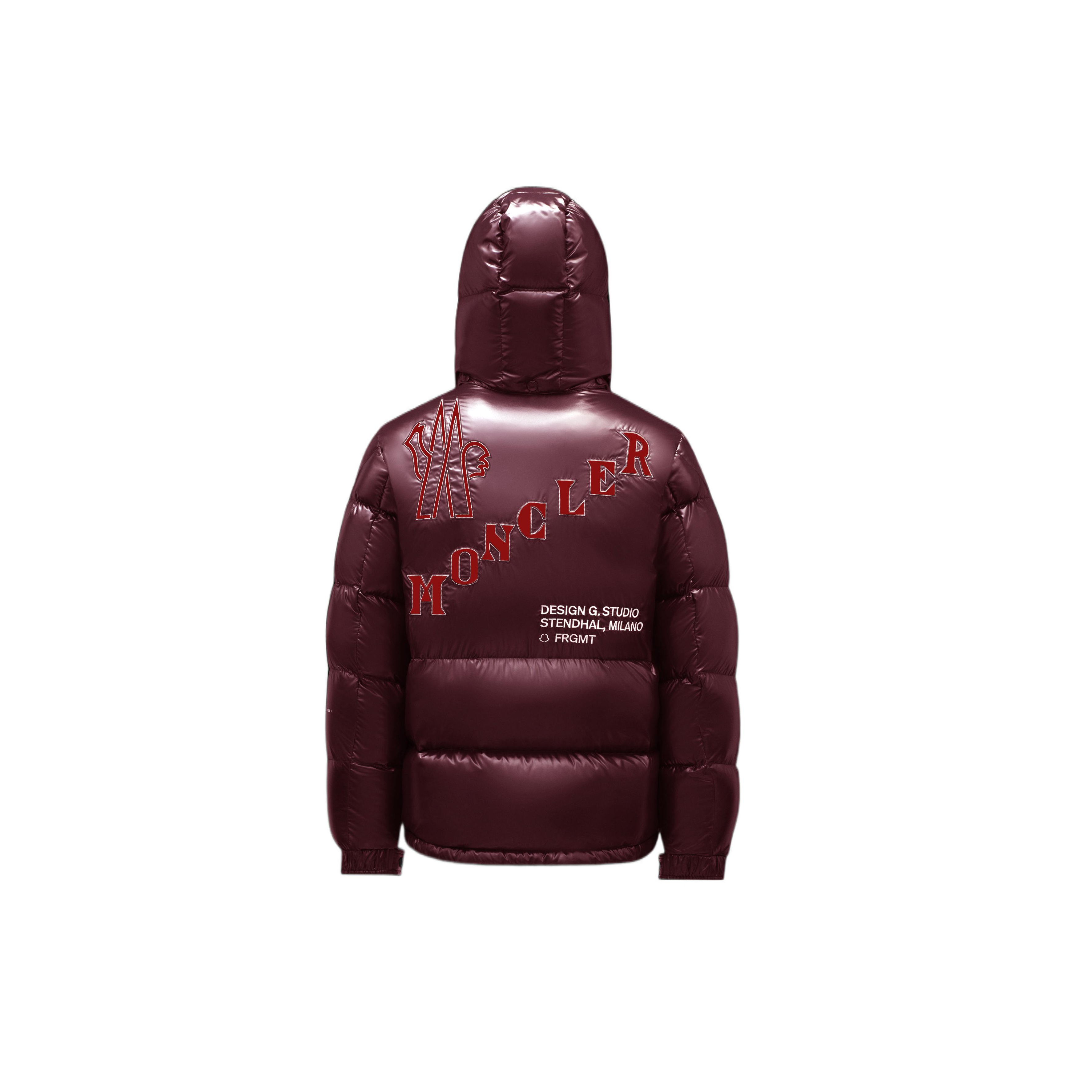 Fragment Design MONCLER GENIUS X Fujiwara Hiroshi FRGMT Down Jacket Men  Burgundy