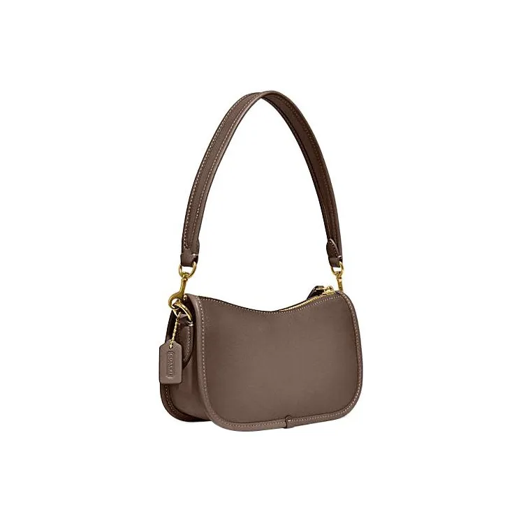 COACH Swinger Cow Leather Shoulder Bag, Handbag Women's Gray-1