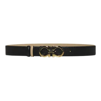 FERRAGAMO Classic Logo Smooth Buckle Women's Width 3.5cm
