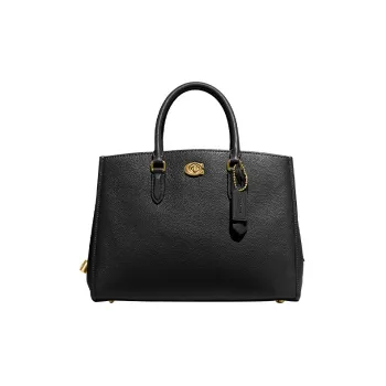 COACH Brooke Polished Pebbled Leather Shoulder Bag, Crossbody Bag, Handbag Tubas Women's Black