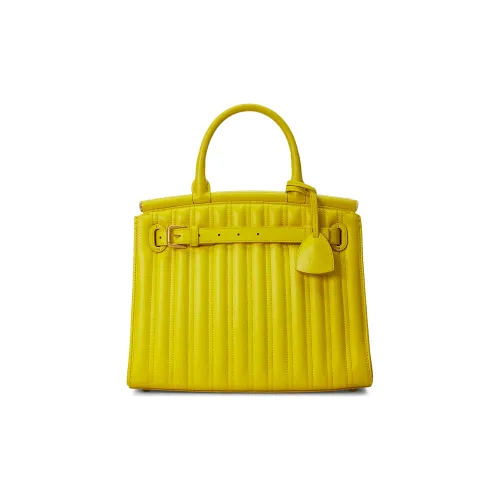 Polo Ralph Lauren RL50 Calfskin Shoulder Bag Crossbody Bag Handbag Medium Size Women's Yellow