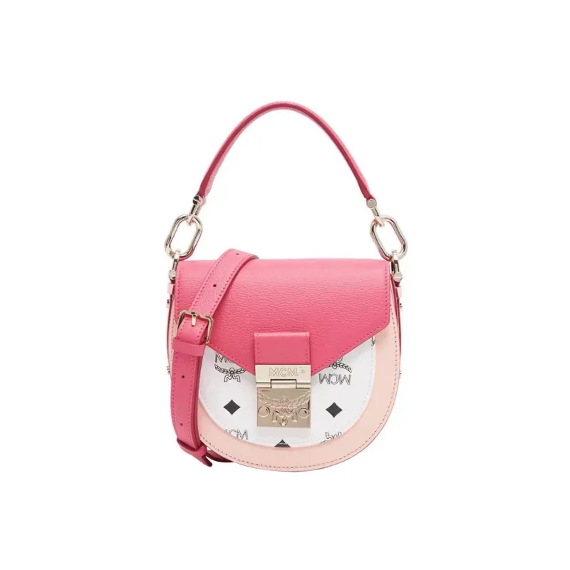 MCM Patricia Visetos Grain Leather Handbag, Shoulder Bag, Crossbody Bag Mini Women's Pink-0