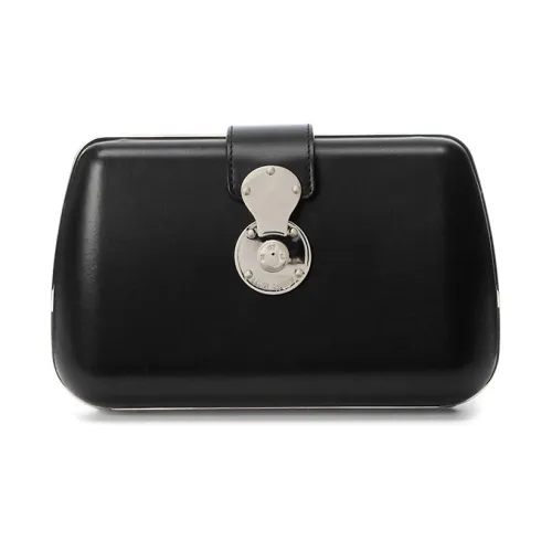 Polo Ralph Lauren Cow Leather Patchwork With Sheepskin Shoulder Bag Crossbody Bag Clutches Women's Black