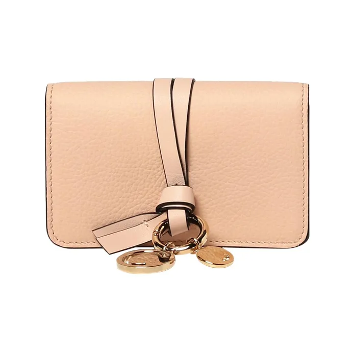 Chloe Grain Leather Coin Purse Women's Nude-0