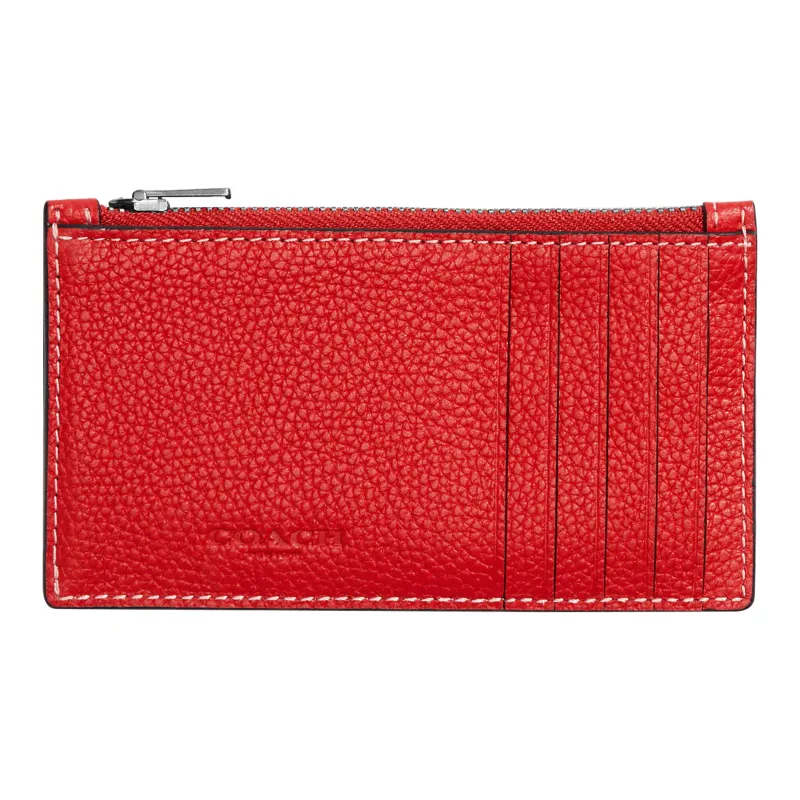 COACH Rexy Cow Leather Document Bag, Card Holder Mini Women's Red-1