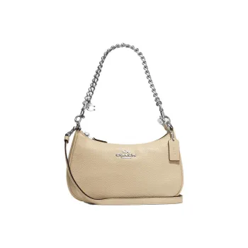 COACH Teri Pebbled Leather Portable Crossbody Bag, Shoulder Bag Women's Ivory White