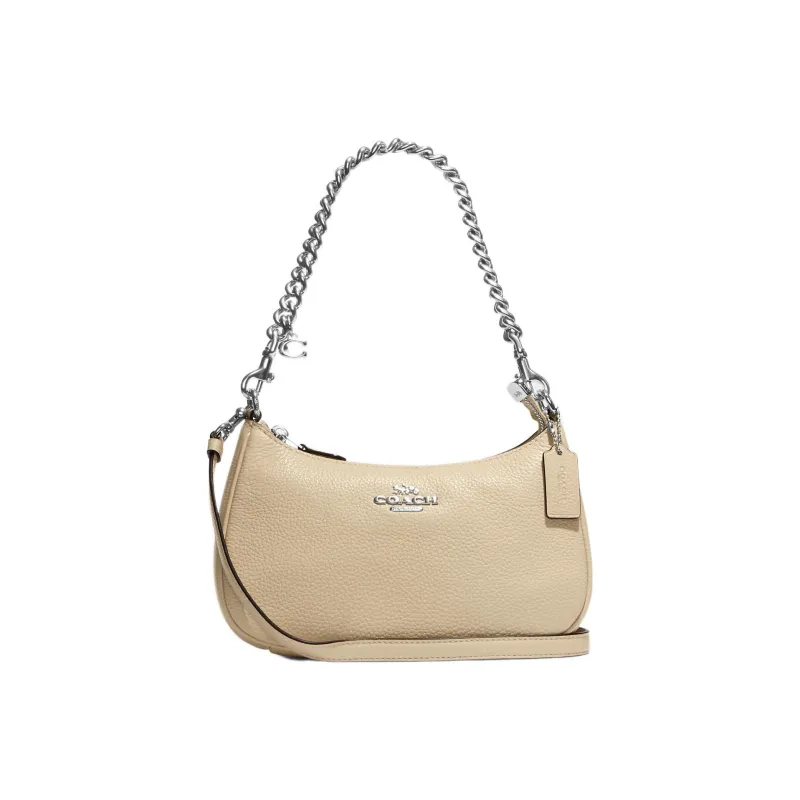 COACH Teri Pebbled Leather Portable Crossbody Bag, Shoulder Bag Women's Ivory White-0