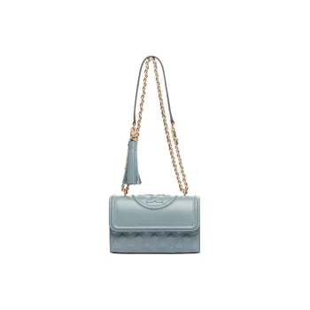 TORY BURCH Fleming Smooth Leather Crossbody Bag, Shoulder Bag Women's Light Blue