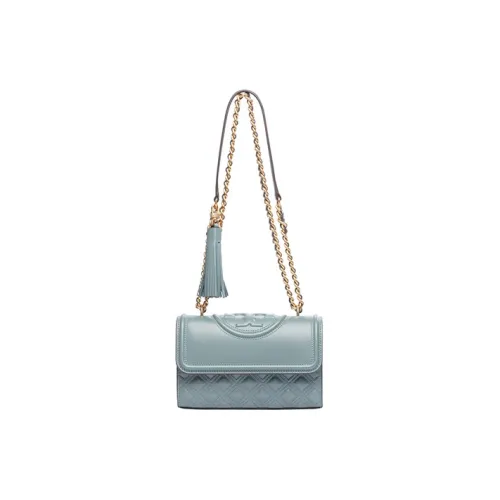 TORY BURCH Fleming Smooth Leather Crossbody Bag, Shoulder Bag Women's Light Blue