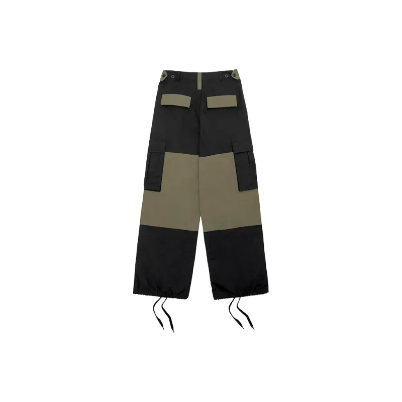 Ahhhing Casual Pants Unisex Black Crash Green-1