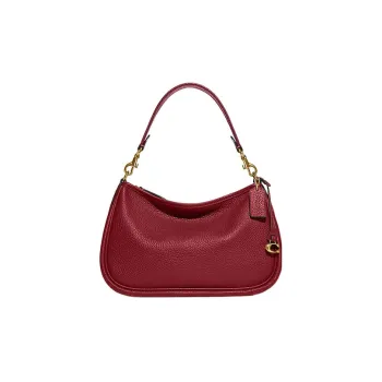 COACH Soft Pebbled Leather Handbag, Shoulder Bag, Crossbody Bag Tubas Women's Cherry Red