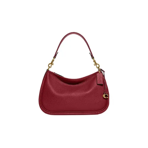 COACH Crossbody Soft Pebbled Leather Handbag Shoulder Bag Crossbody Bag Large Size Women's Cherry Red