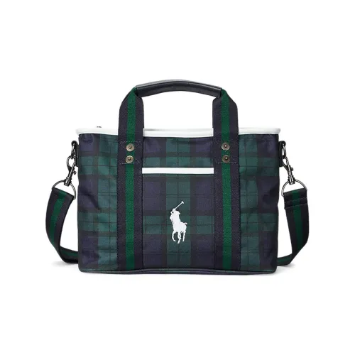 Polo Ralph Lauren Embroidered Detail Tote Bag Shopping Bag Shoulder Bag Crossbody Bag Handbag Women's Green/Dark Blue