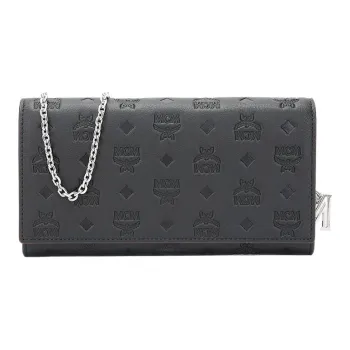 MCM Klara Leather Chain Bag, Shoulder Bag, Crossbody Bag, Wallet Large Size Women's Black