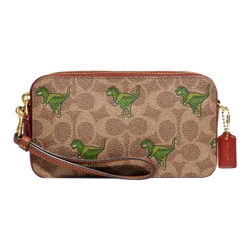 COACH Kira Artificial Leather Clutches Shoulder Bag Crossbody Bag Small Size Women's Tan