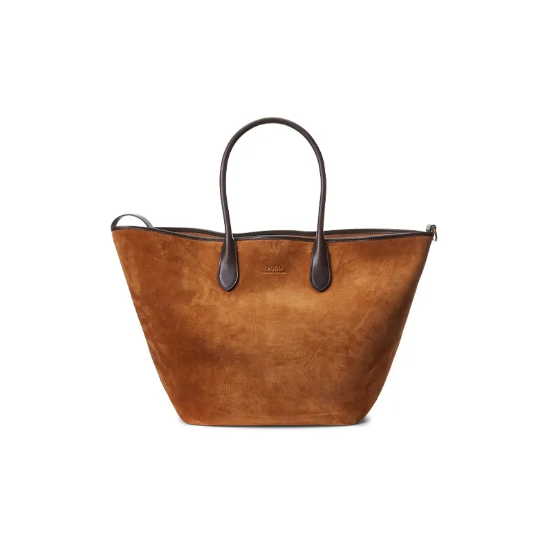Polo Ralph Lauren Bellport Tote Bag Shopping Bag Handbag Large Size Women's Brown-0