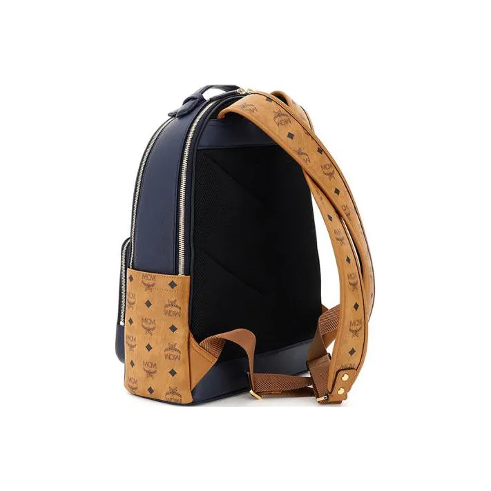 MCM Canvas Backpack Large Size Men's Dark Blue-1