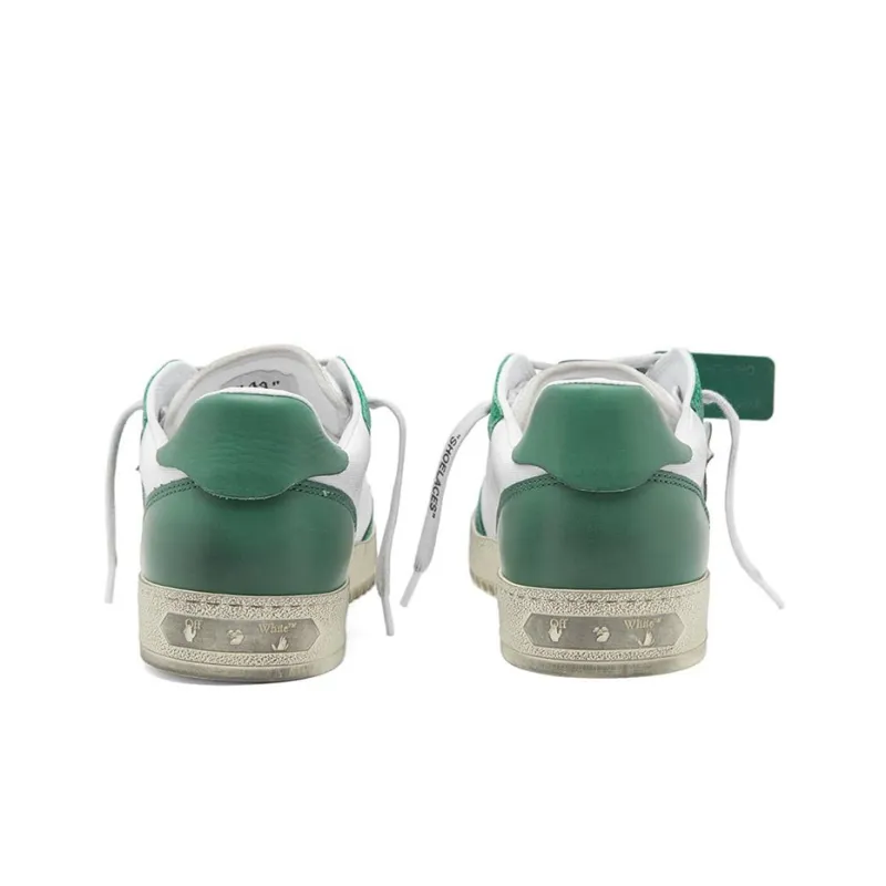 OFF WHITE Vulcanized 5.0 Low Top Distressed White Dark Green-3