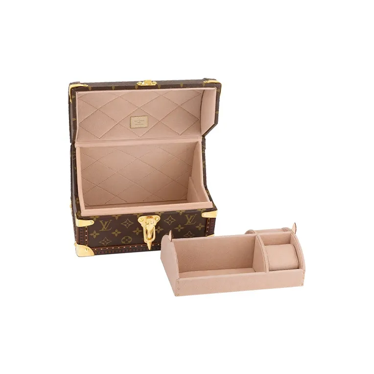 LOUIS VUITTON Trunk Coated Canvas With Calfskin Trim Hard Case Regular Women's Brown-2