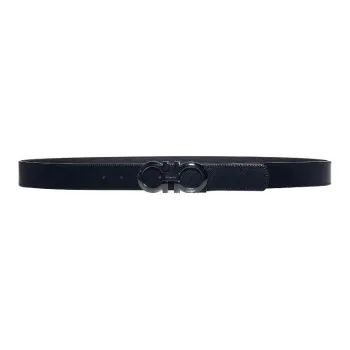 FERRAGAMO Classic Solid Color Smooth Buckle Men's Width  3.5cm