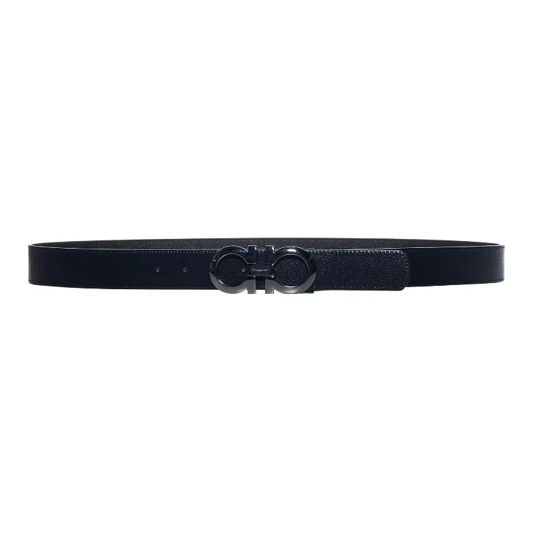 FERRAGAMO Classic Solid Color Smooth Buckle Men's Width  3.5cm-0