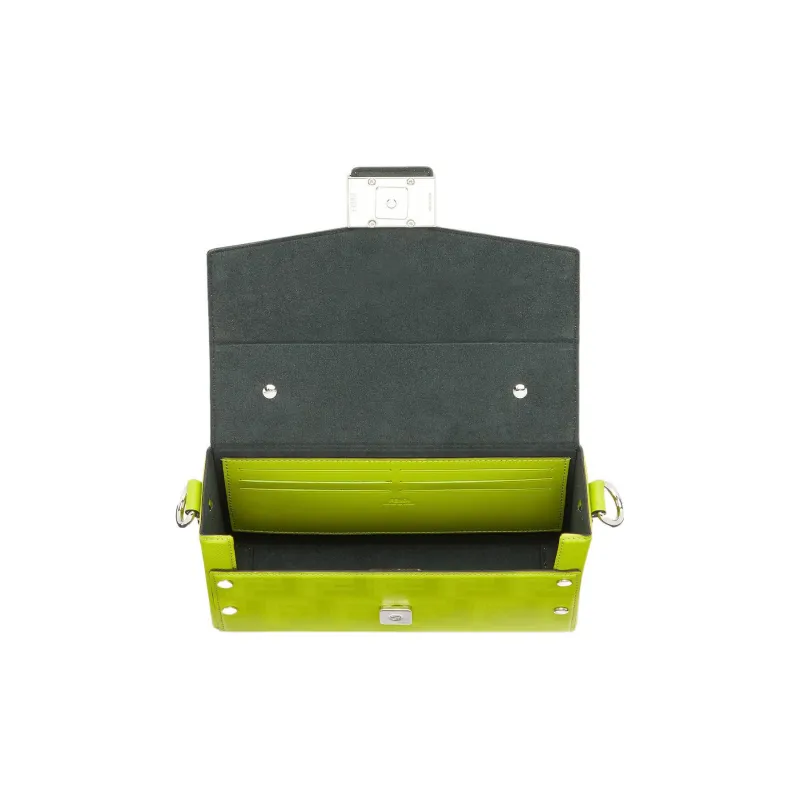 FENDI BaguetteTrunk Calfskin Shoulder Bag Crossbody Bag Handbag Men's Sprout Green-3