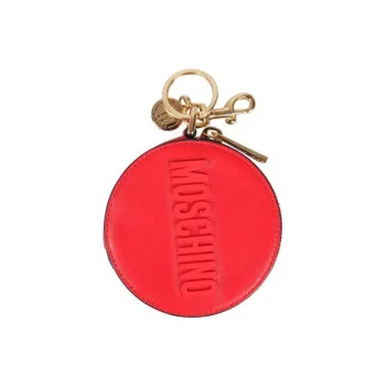 MOSCHINO Calfskin Pendant Bag Coin Purse Wallet Women's Red