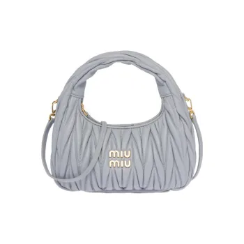 MIU MIU Matelassé Sheepskin Hobo Bag Shoulder Bag Portable Crossbody Bag Women's Cornflower Blue