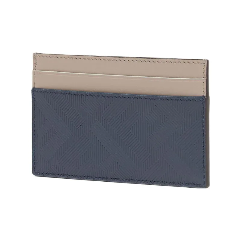 FENDI Calfskin Card Holder Card Holder Men's Blue & Beige-1
