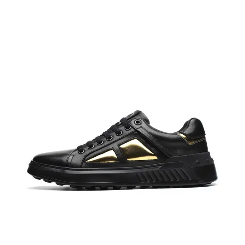 CHARRIOL Skateboard Shoes Men Low-Top Black/Gold