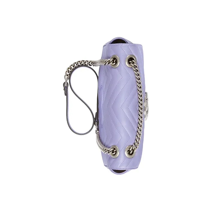 GUCCI GG Marmont Leather Crossbody Bag, Shoulder Bag Women's Light Purple-5
