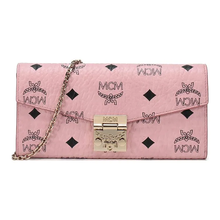 MCM Patricia Crossbody Wallet Visetos Large Soft Pink-0