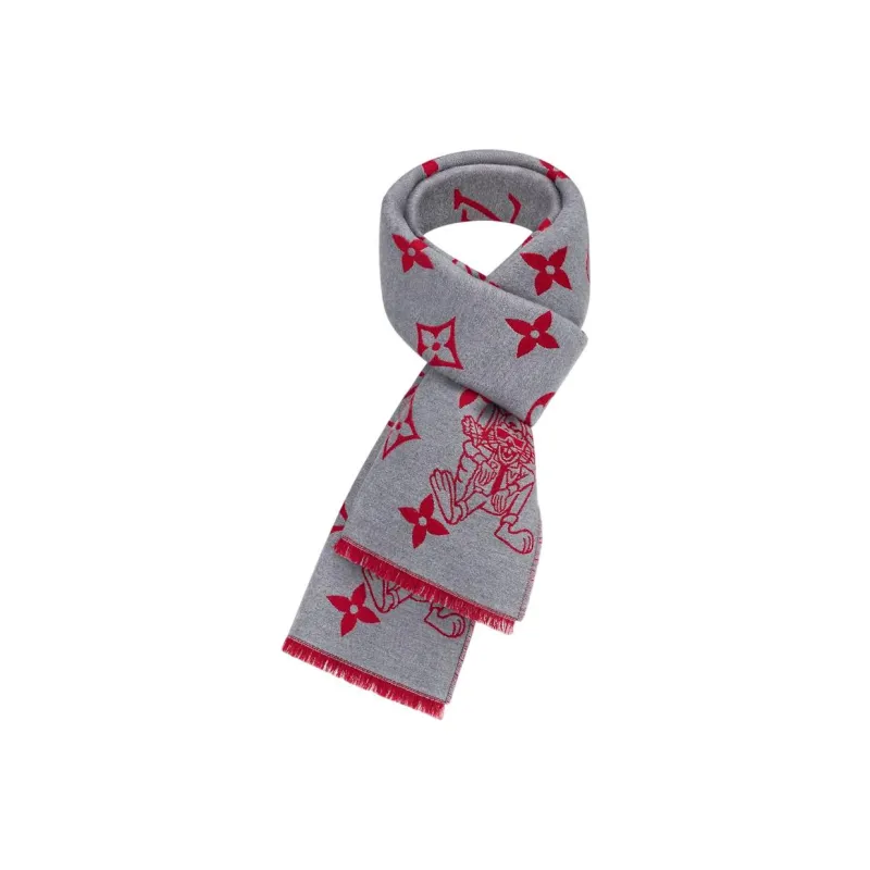 LOUIS VUITTON RABBIT Wool Knit Scarves Men's-2