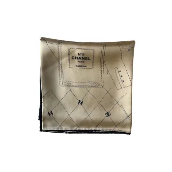 CHANEL Silk Scarves Women's Gold