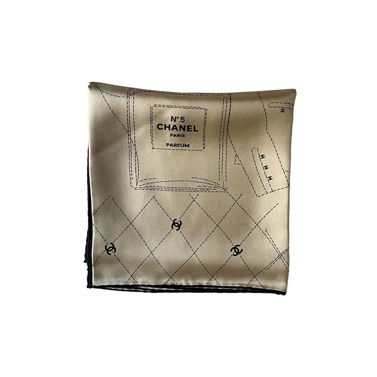 CHANEL Silk Scarves Women's Gold-0